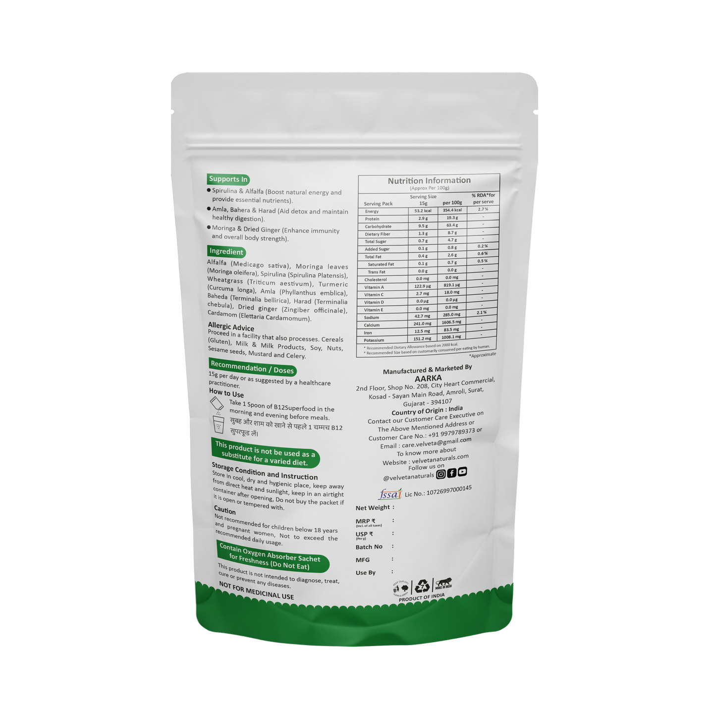 B12 SuperFood Powder-Supports Energy Levels, Digestive Health & Vitamin B12 Balance