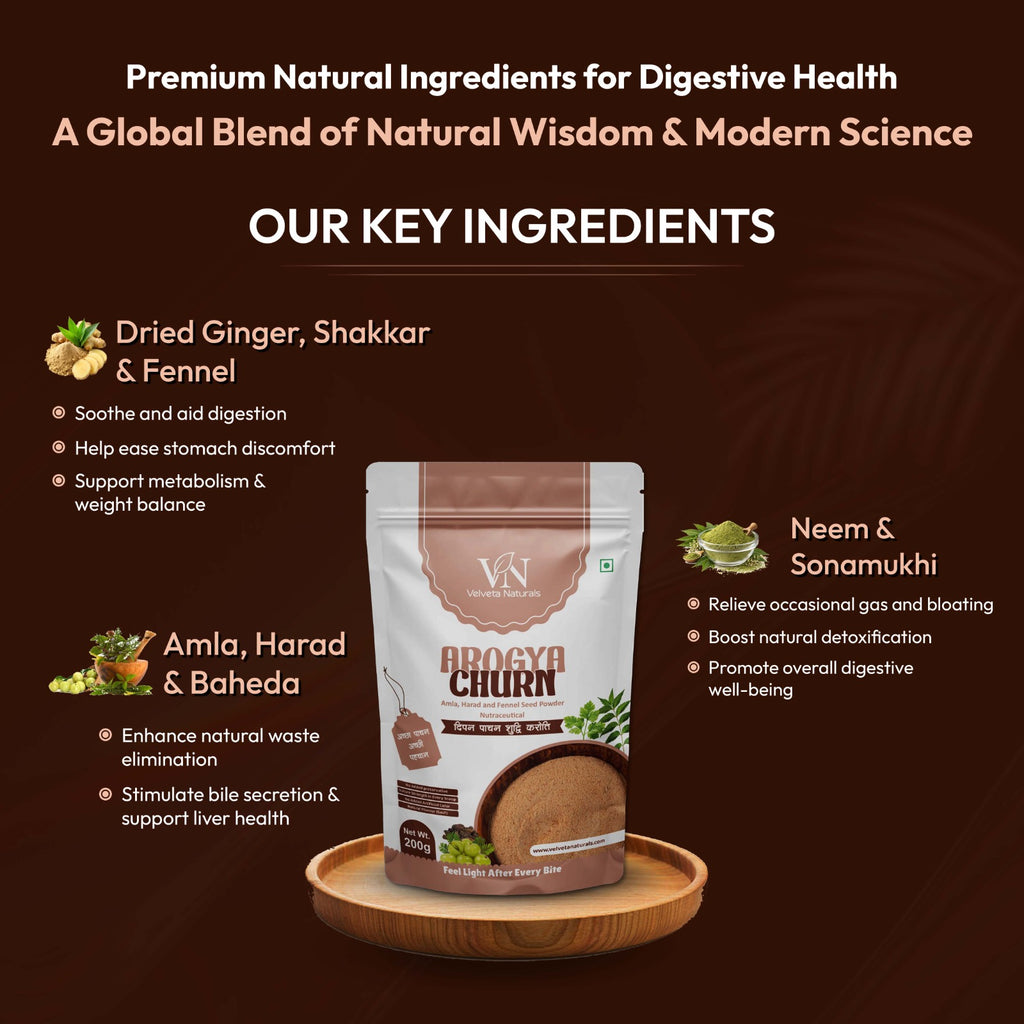 Arogya Churn-“A Trusted Formula for Digestive Comfort, Reduced Bloating & Natural Regularity”